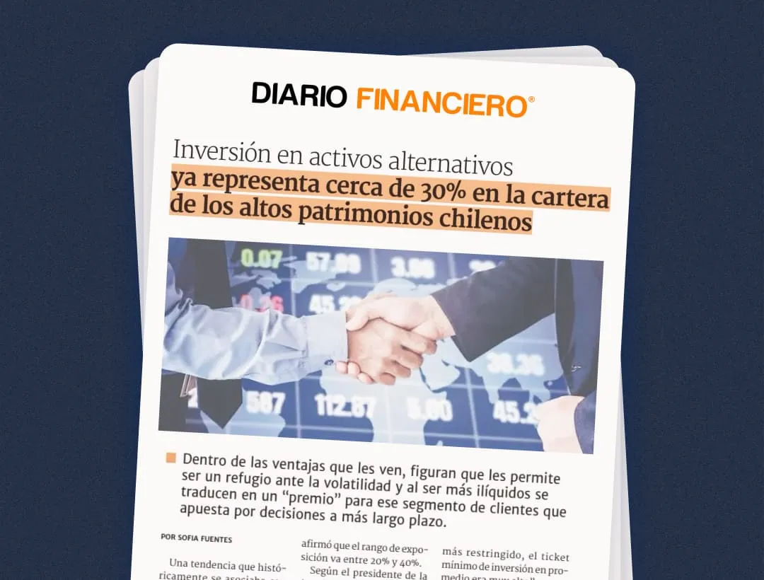 Inversión en activos alternativos ya representa cerca de 30% en la cartera de los altos patrimonios chilenos