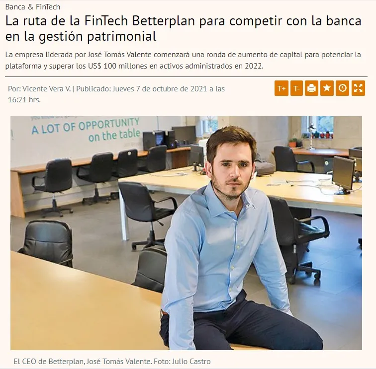 La ruta de la FinTech Betterplan para competir con la banca en la gestión patrimonial