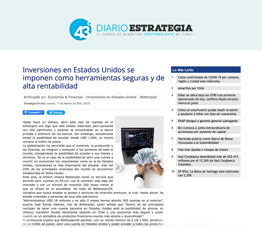 ​Inversiones en Estados Unidos se imponen como herramientas seguras y de alta rentabilidad
